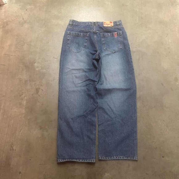 Y2K surpass baggy jeans men's blue skater hiphop wide leg 90s 36 - Picture 1 of 6